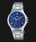 Casio General LTP-V300D-2A2UDF Analog Ladies Blue Dial Stainless Steel Strap-0