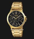 Casio General LTP-V300G-1AUDF Ladies Black Dial Gold Stainless Steel Band-0