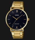 Casio General LTP-VT01G-1BUDF Ladies Black Dial Gold Tone Stainless Steel Band-0