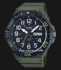 Casio General MRW-210H-3AVDF Black Dial Army Green Resin Band-0