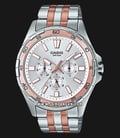 Casio General MTD-300RG-7AVDF Enticer Men Silver Dial Dual Tone Stainless Steel Strap-0