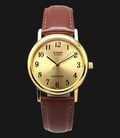 Casio General MTP-1095Q-9B1 Gold Dial Brown Leather Strap-0