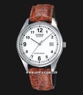 Casio Enticer MTP-1175E-7BDF White Dial Brown Leather Band-0