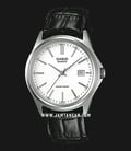 Casio General MTP-1183E-7ADF Enticer Men White Dial Black Leather Band-0