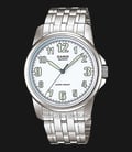 Casio General MTP-1216A-7BDF Enticer Men White Dial Stainless Steel Strap-0