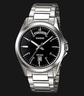 Casio General MTP-1370D-1A1VDF Black Dial Stainless Steel Strap-0