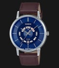 Casio General MTP-B135L-2AVDF Enticer Men Blue Dial Brown Leather Band-0