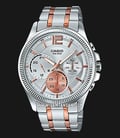 Casio General MTP-E305RG-7AVDF Enticer Men Silver Dial Dual Tone Stainless Steel Strap-0