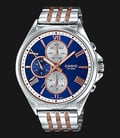 Casio MTP-E316RG-2AVDF Enticer Men Analog Blue Dial Dual Tone Stainless Steel Strap-0