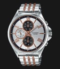 Casio MTP-E316RG-7AVDF Enticer Men Analog Silver Dial Dual Tone Stainless Steel Strap-0