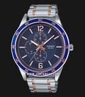Casio MTP-E319RG-2BVDF Enticer Men Navy Dial Dual Tone Stainless Steel Strap-0