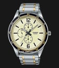 Casio MTP-E319SG-9BVDF Enticer Men Beige Dial Dual Tone Stainless Steel Strap-0