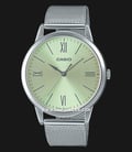 Casio General MTP-E600M-9BDF Men Green Dial Stainless Steel Mesh Band-0
