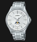 Casio General MTP-M100D-7AVDF Men Moon Phase Silver Dial Stainless Steel Band-0
