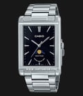 Casio General MTP-M105D-1AVDF Men Moon Phase Black Dial Stainless Steel Band-0