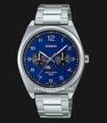 Casio General MTP-M300D-2AVDF Men Moon Phase Blue Dial Stainless Steel Band-0