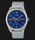 Casio General MTP-M300M-2AVDF Men Moon Phase Blue Dial Stainless Steel Mesh Band-0