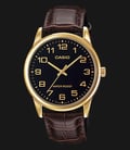 Casio General MTP-V001GL-1BUDF Man Black Dial Brown Leather Band-0