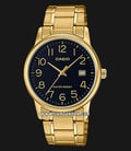Casio General MTP-V002G-1BUDF Analog Men Black Dial Gold Stainless Steel Band-0