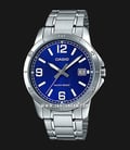Casio General MTP-V004D-2BUDF Blue Dial Stainless Steel Band-0