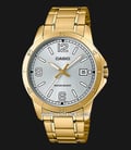 Casio General MTP-V004G-7B2UDF Men Silver Dial Gold Stainless Steel Band-0