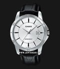 Casio General MTP-V004L-7AUDF Silver Dial Black Leather Band-0