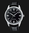 Casio MTP-V005L-1AUDF Black Dial Ion Plated Black Leather Strap-0