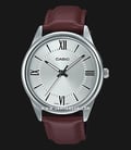 Casio General MTP-V005L-7B5UDF Silver Dial Brown Leather Band-0