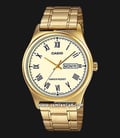 Casio General MTP-V006G-9BUDF Men Soft Gold Dial Gold Stainless Steel Band-0