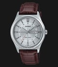Casio General MTP-V006L-7CUDF Silver Dial Brown Leather Band-0