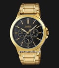 Casio MTP-V300G-1AUDF Men Black Dial Gold Stainless Steel Band-0