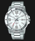 Casio MTP-VD01D-7BVUDF Enticer Men White Dial Stainless Steel Strap-0