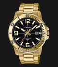 Casio General MTP-VD01G-1BVUDF Men Black Dial Gold Stainless Steel Band-0