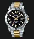 Casio General MTP-VD01SG-1BVUDF Enticer Black Dial Dual Tone Stainless Steel Band-0