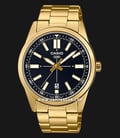 Casio General MTP-VD02G-1EUDF Dress Men Black Dial Gold Stainless Steel Band-0