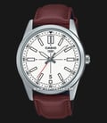 Casio General MTP-VD02L-7EUDF Dress Men White Dial Brown Leather Band-0