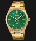 Casio General MTP-VD03G-3AUDF Dress Men Green Dial Gold Stainless Steel Band-0