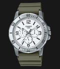 Casio General MTP-VD300-3BUDF Men White Dial Green Resin Band-0