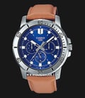 Casio General MTP-VD300L-2EUDF Men Blue Dial Brown Leather Band-0