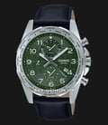 Casio General MTP-W500L-3AVDF Men Green Dial Black Leather Band-0