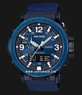 Casio Pro Trek PRG-600YB-2DR Navy Blue Series Digital Analog Dial Blue Fabric Watch Straps-0