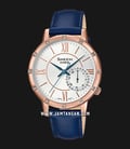 Casio Sheen SHE-3046GLP-7CUDF Ladies White Dial Blue Leather Strap-0