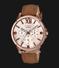 Casio Sheen SHE-3056PGL-7AUDF Rose Gold Dial Brown Leather Strap-0