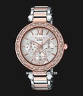 Casio Sheen SHE-3061SPG-7AUDR Silver Dial Rose Gold Stainless Steel Strap-0