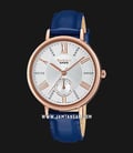 Casio Sheen SHE-3066PGL-7AUDF Ladies Rose Gold Dial Blue Leather Strap-0