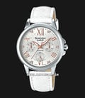 Casio Sheen SHE-3511L-7AUDR White Dial White Leather Band-0