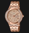 Casio Sheen SHE-3809PG-9AUDR Rose Gold Dial Rose Gold Stainless Steel Strap-0