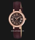 Casio Sheen SHE-4029PGL-5AUDF Brown Dial Brown Leather Strap-0