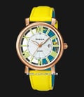 Casio Sheen SHE-4047PGL-9AUDR Ladies Silver Dial Yellow Leather Strap-0