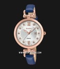 Casio Sheen SHE-4055PGL-7AUDF Ladies Silver Dial Blue Leather Strap-0